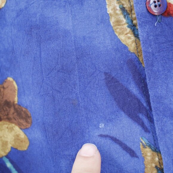 Jams World Hawaiian Shirt mens large M630RE blue Red Floral Short Sleeve Rayon - Picture 3 of 14